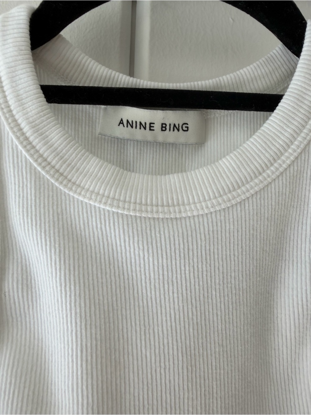Anine Bing White Ribbed Racerback Tank - Picture 2 of 3